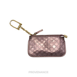 🔴 Gucci Key Pouch Cles - GG MicroGuccissima Patent Rose